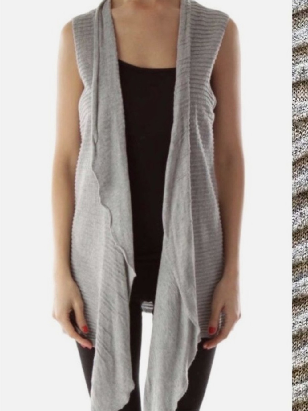 Eileen Fisher lagenlook cotton & linen blend Open-Front vest size L